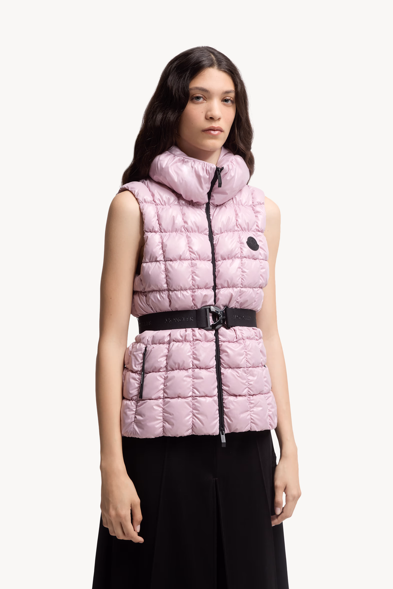 Doudoune sans manches à matelassage en carré Emilion Femmes Rose Moncler 3